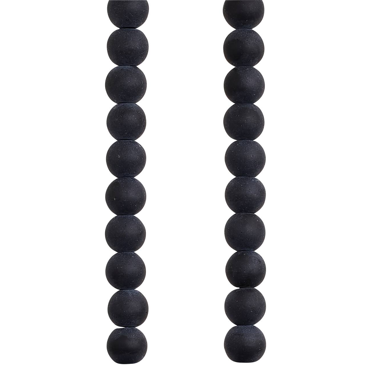 9 Pack: Jet Black Glass Round Beads, 6mm by Bead Landing™